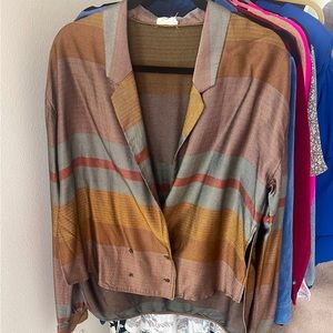 H&M Studio FW16 Multicolor Striped Ballon Sleeve Blazer size M perfect f…